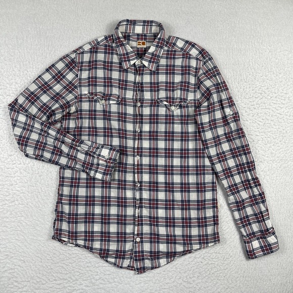 Hugo Boss Shirt Mens Large Plaid Boss‎ Orange Preppy Casual Workwear Office Job - Picture 1 of 15